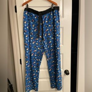 Relativity blue penguin w Santa hats fuzzy pajama pants- 2XL
